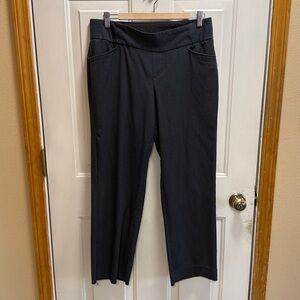 Christopher & Banks Petite Charcoal Gray Elastic Waist Dress Pants